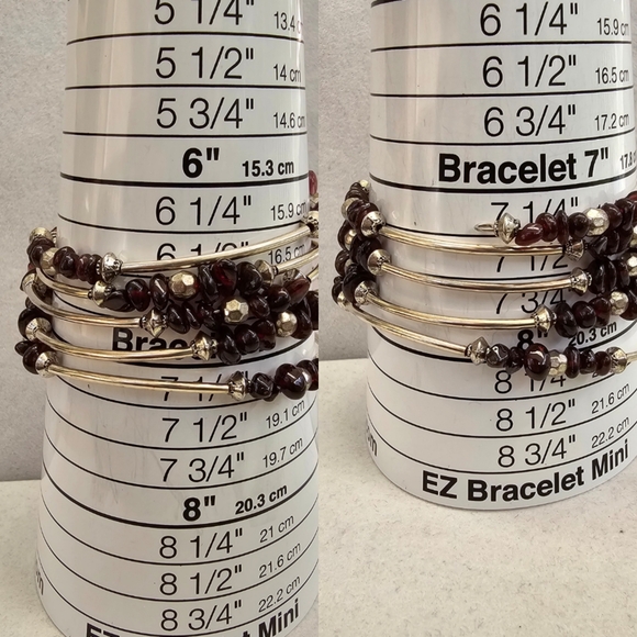 SET! Natural Garnet Bracelets and Red Abalone Bracelet Expandable Sizing (SET) - Picture 12 of 12